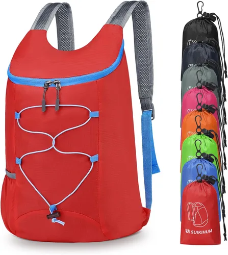 Vista 10 de Mochila de senderismo pequeña de 20L Mochila plegable ligera negra Negro