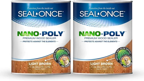 Vista 27 de Sellador Seal-Once Nano+Poly de madera penetrante con poliuretano, sellador impermeable de alta calidad, 1 galón, negro Sellador impermeable