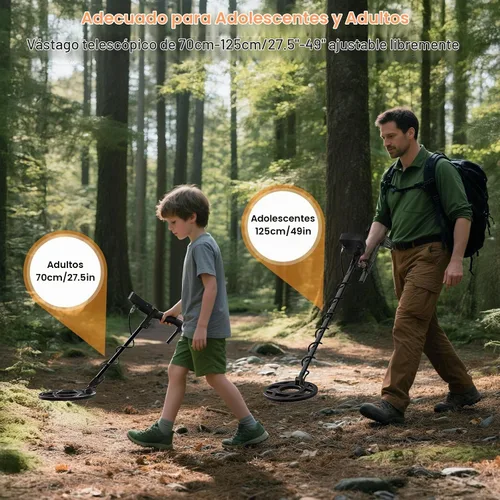 Vista 7 de OMMO Detector de metales para adultos, resistente al agua, oro y buscador Naranja