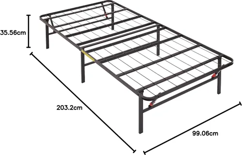 Vista 10 de Amazon Basics Armazón de cama plegable de plataforma de metal con instalación sin herramientas, 14 pulgadas de alto, armazón de acero resistente,