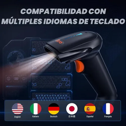 Vista 8 de Tera Escáner de código de barras 2D inalámbrico: con indicador de batería