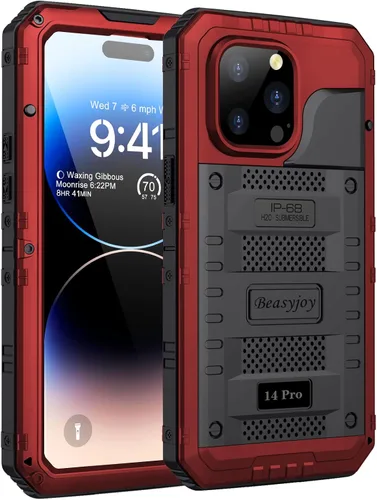 Vista 29 de Beasyjoy Funda impermeable de metal para iPhone 11, resistente, a prueba de golpes, a prueba de polvo, protección resistente, pantalla incorporada