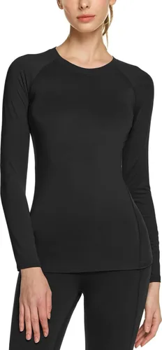 Vista 2 de TSLA - Paquete de 1 o 3 unidades de camiseta de compresión deportiva para mujer, ajuste fresco y seco, camiseta de manga larga para entrenamiento