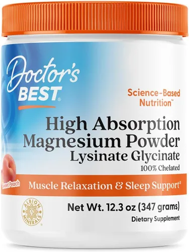 Vista 8 de Doctors Best - Polvo de magnesio de alta absorción glicinato de lisinato 100% quelado, relajación muscular y apoyo para dormir, sin gluten, vegano