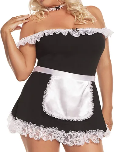 Vista 7 de Conjunto de disfraz de uniforme de sirvienta para adulto