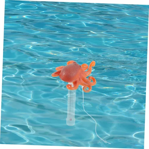 Vista 4 de POPETPOP Floating Water Thermometer for Pool and Bathtub Cartoon Octopus Design Accurate Bath Water Temperature Measuring Tool for Spas Aquariums