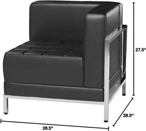 Vista 2 de Flash Furniture Hercules Imagination Series - Juego de 2 sillas esquineras de LeatherSoft negro