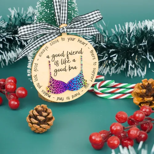 Vista 7 de Adornos de Navidad divertidos para adultos 2025, Adornos de Navidad traviesos de madera, Ideas divertidas para intercambio de regalos para adultos