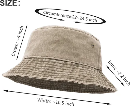 Vista 2 de Sombrero de pescador, ala ancha de algodón lavado de algodón para exteriores, gorra plana para pesca, senderismo, playa, deportes