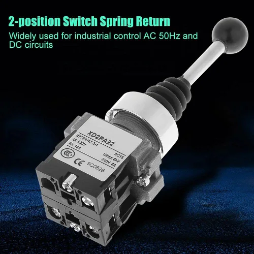Vista 6 de 2NO Joystick Switch AC 380V DC 220V Momentary Spring Retorno para Control Industrial y Operaciones de Máquina