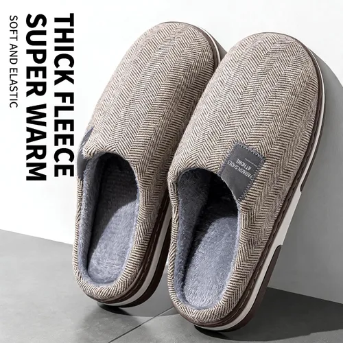 Vista 2 de ASHALI Pantuflas de espuma viscoelástica para hombre y mujer, de algodón suave y afelpado, para interiores y exteriores, con suela antideslizante