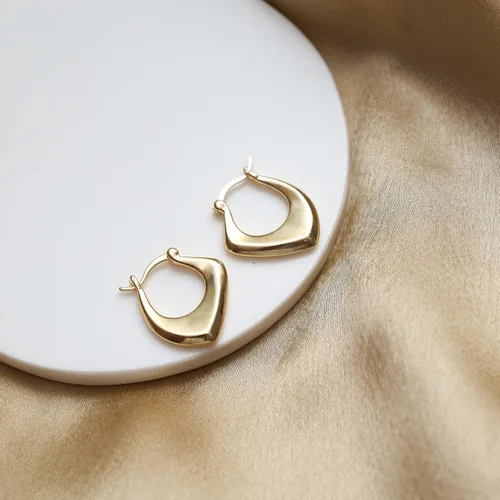 Vista 76 de Gempires - Aretes ligeros y gruesos, delicados y minimalistas, hipoalergénicos, chapados en oro, sin deslustre, diseño clásico, para uso diario