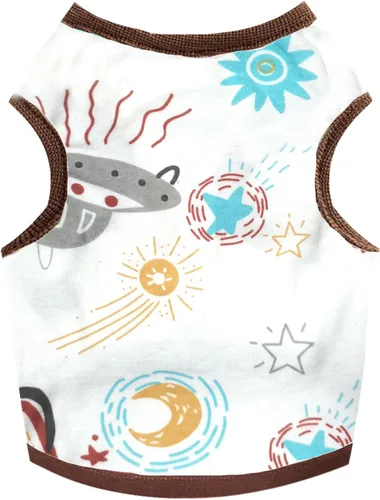 Vista 14 de Camisa para perros pequeños, lindas camisetas de algodón suave sin mangas para perros pequeños, gatos, chaleco para perritos, camiseta