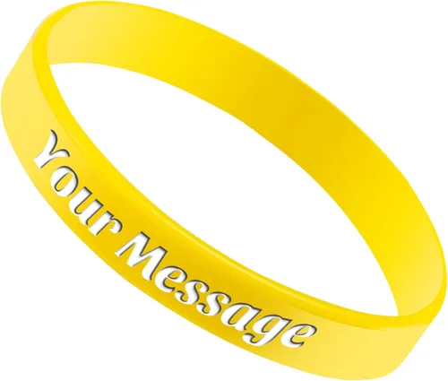 Vista 13 de 50 pulseras de silicona personalizadas para motivación, recuerdos de fiesta, eventos, cumpleaños, conciencia Negro