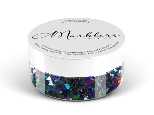 Vista 180 de MARBLERS Polvo de mica natural grueso [perla azul acero] 0.11 onzas (0.11 oz) altamente pigmentado no tóxico, vegano, libre de crueldad animal