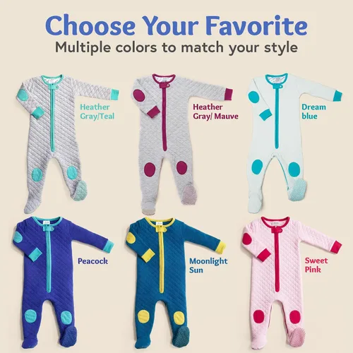 Vista 8 de baby deedee Sleepsie Acolchado - Pijama de algodón con pies para bebé Azul Dream