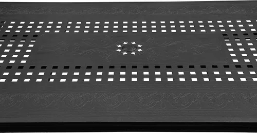 Vista 8 de Oakland Living Mesa de comedor grande rectangular de aluminio negro de 95 pulgadas para exteriores moderna