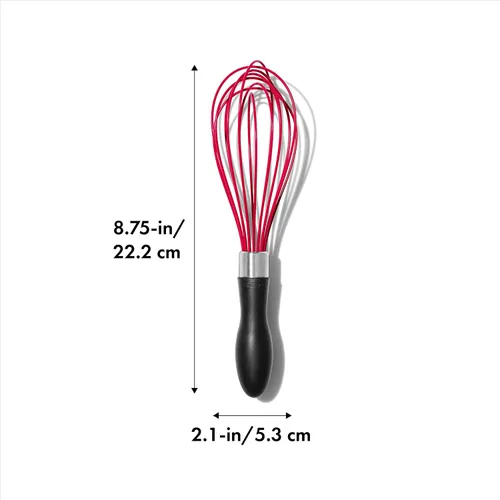 Vista 3 de OXO Good Grips - Batidor de silicona (9 pulgadas), color rojo