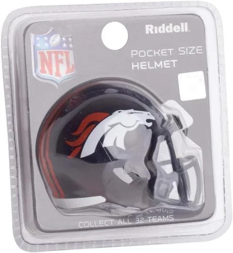 Vista 3 de Denver Broncos NFL Riddell Speed Pocket PRO - Casco de fútbol micro/tamaño de bolsillo/MINI