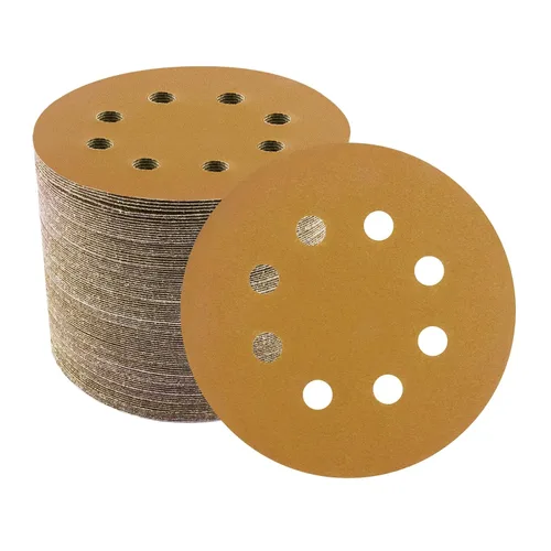 Vista 9 de Discos de lijadora orbitales de 5 pulgadas, patrón de 8 agujeros, paquete de 100, papel de lija de gancho y bucle para lijadoras DA, pintura