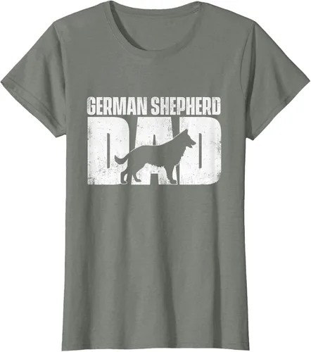 Vista 13 de Camiseta de pastor alemán para el día del padre del dueño de perros caninos, Negro
