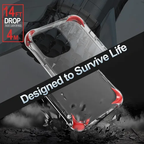 Vista 2 de BALLISTIC Funda transparente compatible con iPhone 13 Pro (solamente), con 1 protector de lente de cámara, 2 juegos contra esquinas caídas, funda