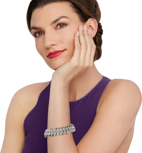 Vista 2 de Ross-Simons Italian Sterling Silver Double Braid-Link Bracelet
