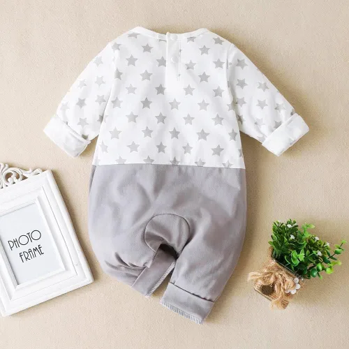 Vista 3 de Linda jirafa + cebra con estampado floral de manga larga para bebé niña, mono blanco para mameluco de una pieza