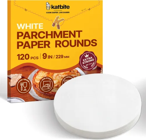 Vista 13 de Katbite 200 piezas de papel pergamino redondo de 4 pulgadas, sin blanquear y antiadherente, círculos de pergamino precortados para moldes