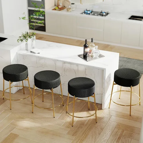 Vista 13 de SoarFlash - Juego de 2 taburetes de bar modernos giratorios, taburetes de barra de 24" Sherpa con asiento giratorio de altura de mostrador