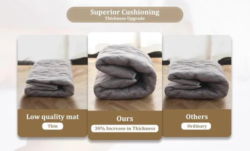 Vista 6 de TADO MUSLIN Tapete de juego para bebé de 50 x 50 pulgadas, tapete suave y grueso para corral de juegos, tapete de espuma lavable a máquina con parte