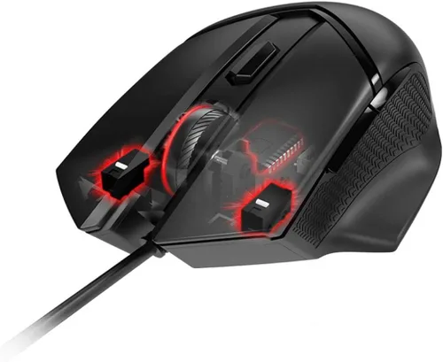 Vista 6 de MSI Clutch GM20 Elite - Ratón para juegos, 6400 DPI, interruptor OMRON de 20M+ clics, sensor óptico, pesos ajustables, diseño ergonómico para mano