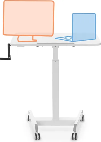 Vista 8 de Stand Steady Cruizer Podio móvil extragrande Escritorio portátil de pie de 31 pulgadas Carrito de computadora ajustable con altura de manivela