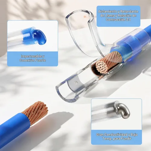 Vista 3 de Kuject Kit de Conectores de Cable de Sellado de Soldadura Termorretráctil 120 PCS, Conector de Tope Impermeable Terminales Eléctricos