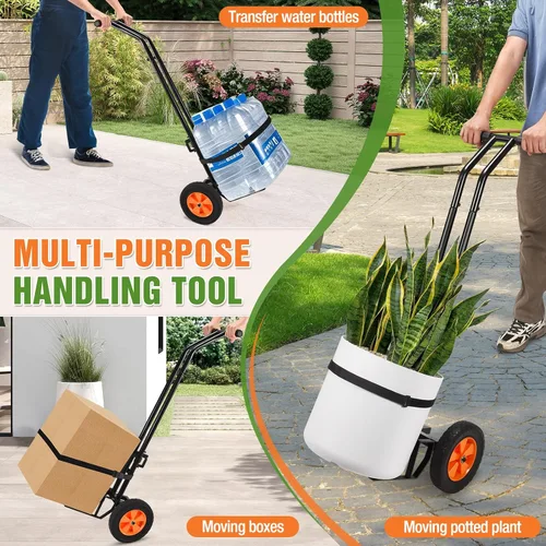 Vista 6 de Carrito de plantas con ruedas, carrito de plantas resistente con brazo de agarre ajustable y ventosas para macetas, carrito de mudanza de macetas