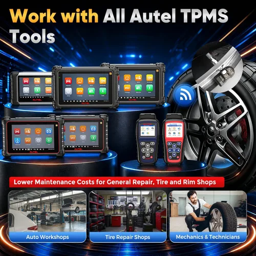 Vista 5 de Autel Juego de 4 Sensores TPMS, MX-Sensor 2 en 1 315MHz + 433MHz de Inserción TPMS Sensor Universal Programable, Nivel OE 100% Clonable por Autel