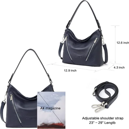 Vista 4 de BOSTANTEN Bolso de cuero para mujer, diseño de bolsos de hombro, Hobo