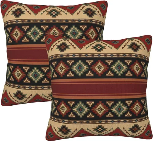 Vista 25 de Juego de 2 fundas de almohada de árbol de bosque natural, fundas de almohada de algodón de 16 x 16 pulgadas, fundas de almohada de algodón