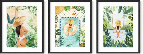Vista 47 de HAUS AND HUES - Arte de póster Bauhaus - Juego de 3 arte de pared abstracto moderno, pósteres vintage e impresiones, arte de pared azul y amarillo