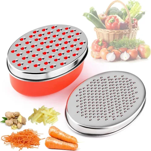 Vista 8 de Rallador de queso de acero inoxidable con recipiente de almacenamiento hermético, rallador de caja para cocina, triturador para parmesano, queso