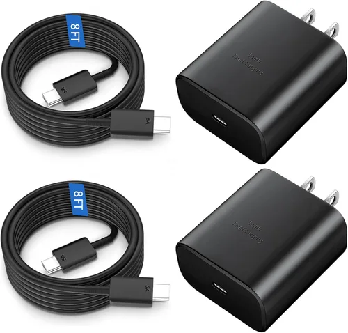 Vista 15 de Cargador rápido USB C de 45 W, cargador súper rápido de 45 vatios tipo C con cable de carga rápida Android de 6.6 pies para Samsung Galaxy S26