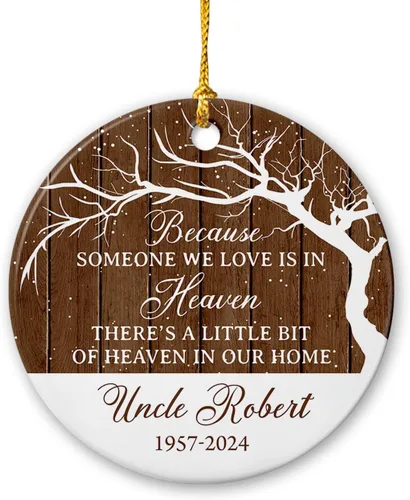 Vista 22 de Adorno de Navidad cardenal rojo conmemorativo personalizado, adorno de cerámica cardenal enviado del cielo, adorno de recuerdo para la pérdida de un