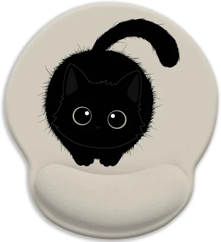 Vista 14 de LIMKRIAN Alfombrilla ergonómica para mouse con reposamuñecas de gel, decoración de escritorio de hongos