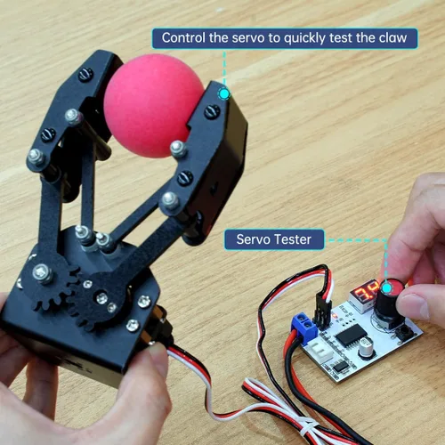 Vista 4 de Recogida mecánica del agarrador del agarrador del robot de la garra DIY, piezas de recambio de accesorios de construcción, BigClaw con el servo