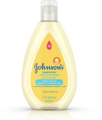 Vista 2 de Johnsons Baby Head to Toe Wash And Shampoo 3 unidades de 1.7 onzas cada uno