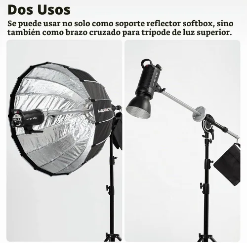 Vista 8 de AMBITFUL AL-08 Bowens Softbox Reflector Adaptador de montaje extensible