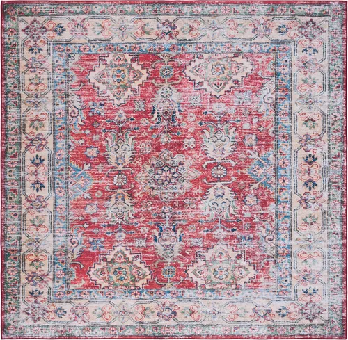 Vista 12 de SAFAVIEH Alfombra lavable Tucson Collection - 2 pies 6 pulgadas x 4 pies, azul marino y beige, antideslizante, ideal para zonas de alto tráfico