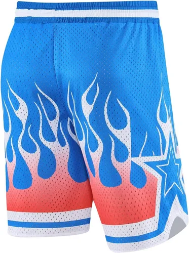 Vista 4 de BOOMLEMON Pantalones cortos de baloncesto para hombre, pantalones cortos deportivos de entrenamiento casual con estampado gráfico de malla