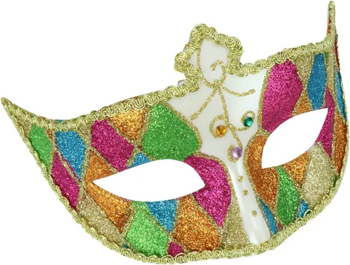 Vista 3 de Máscara de mascarada veneciana para fiesta de Halloween, disfraz de Mardi Gras, accesorio de fiesta