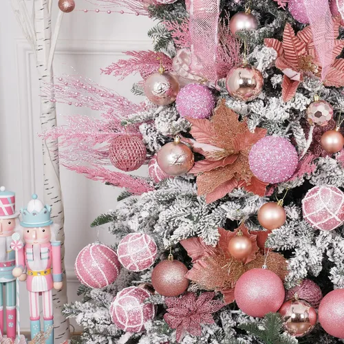 Vista 5 de 12 adornos de bola de Navidad de 3.15 pulgadas, con lentejuelas, inastillables, adornos decorativos para colgar en árboles de Navidad, fiestas